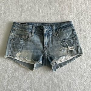 American Eagle Blue Jeans - Stretch Super Low Shortie